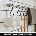 Pack of 30 Black S Hooks for Hanging Clothes Heavy Duty Stainless Steel S Shaped Hooks for Hanging Clothes, Bags, Blankets, Pots, Plants, Garage Tools and Kitchen Utensils (3.7 Inches)