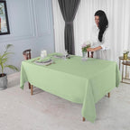 D'Moksha Homes Sage Green Linen Tablecloth 60 x 120 Inch - 100% Pure Linen Hemstitch Tablecloth for Rectangle Tables - Classic Hemstitch, Machine Washable Table Cloth for Summer, Fall and Halloween
