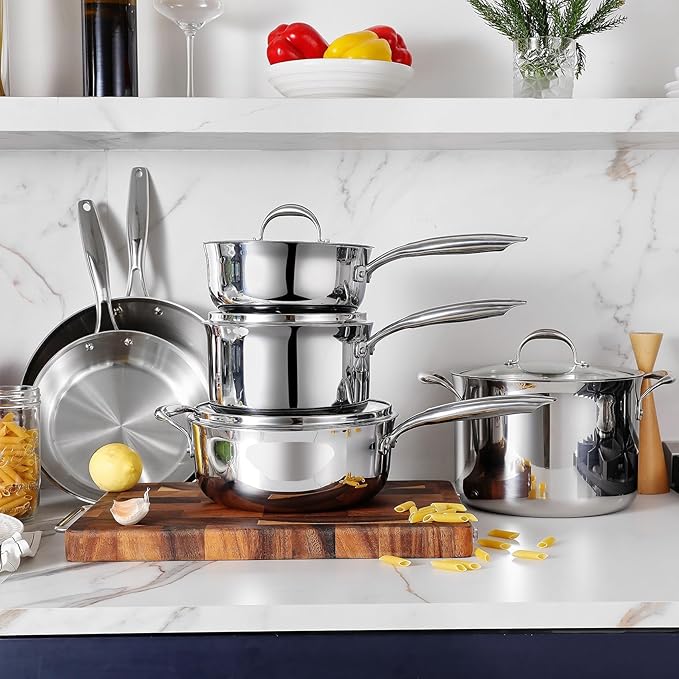 KEAWELL K3 Premium 2-Quart Tri-Ply Stainless Steel Saucepan with Lid, Induction & Oven Safe up to 600°F, Even Heating, Professional Cookware for All Stovetops (2-Qt)