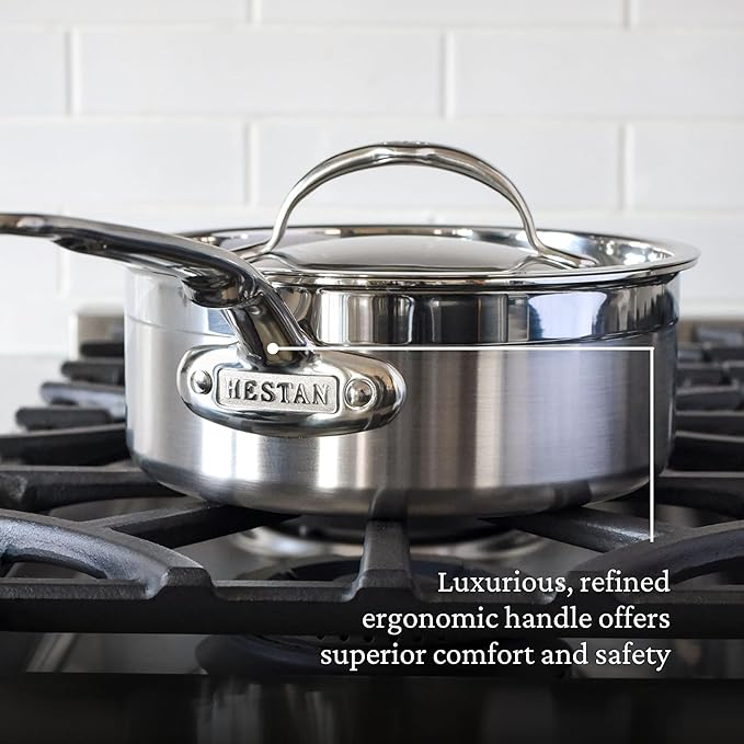 Hestan ProBond Forged TITUM - Professional Clad Stainless Steel, Nonstick, 10-Piece Cookware Set, Induction Compatible, Made without PFOAs