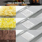 Mandoline Slicer Vegetable Chopper, Fruit Slicer, Cheese Grater & Potato Cutter with 6 Blades, Easy Kitchen Tool, Grey