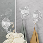 Antimbee 3 Pack Suction Cup Hooks, Clear Suction Cup Hanger, Removable Small Suction Cups for Shower, Bathroom, Glass, Door, Windows, Kitchen-Max Hanging up to 11 lbs on Smooth Surface