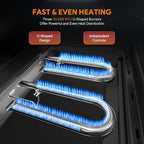 WILPREP Commercial Gas Griddle, 36 in. Gas Countertop Griddle with 3 30000 BTU U-Shaped Burners, NG LPG Compatible Flat Top Grill Hot Plate with Independent Knob Controls for Home Commercial Kitchen