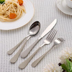 20 Piece Cream Grey 18/0 Flatware Utensil Set for 4, Include Dinner Knife,Dinner Forks,Dinner Spoons,Salad Forks,Teaspoons,Silverware Set for 4, Dishwasher Safe