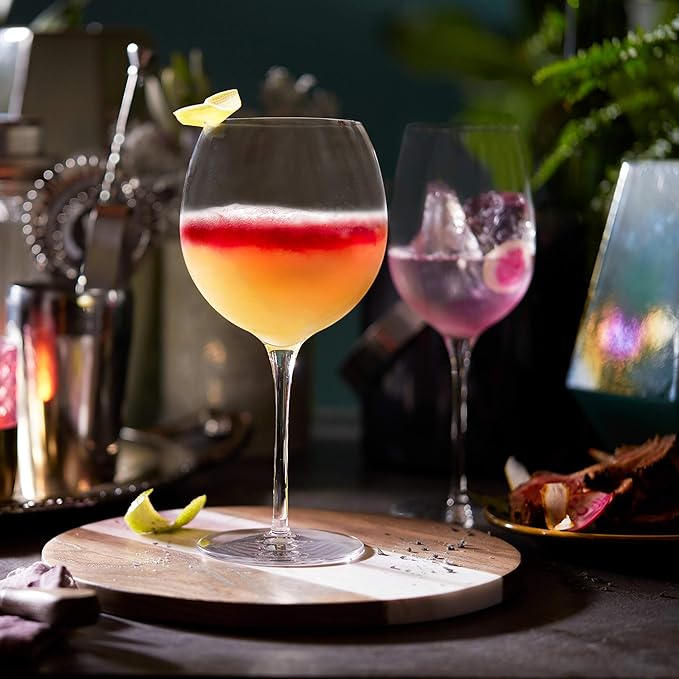 Libbey Signature Balloon Wine Glasses, 24 Oz Elegant Large Red Wine Glasses Set of 4, Long Stem Glass Wine Glasses for Weddings, Birthdays, and More