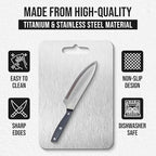 Titanium Cutting Boards and Stainless Steel Knifes for Kitchen, Upgrade Double Sided Food-Grade Titanium Board and Knife set for Meats, Fruits, & Vegetables.