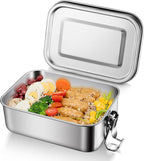 HaWare Stainless Steel Bento Box, 19oz (550ML) Leak-Proof Lunch Box for Kids Adults, Metal Food Containers for Snack Meal Sandwich, Reusable Lunch Containers with Locking Clips, Dishwasher Safe