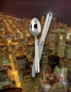 Fortessa Metropolitan 18/10 Stainless Steel Flatware Solid Handle Tea/Coffee Spoon, Set of 12