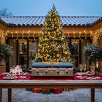 GD4002TPY Portable Tabletop Grill & Griddle Combo with Hood, 4-Burner Portable Propane Gas Grill Griddle Combo for Backyard, Camping, Picnicking and Tailgating, 40,000 BTU, Bronze Gold