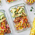 24pc Set Glass Food Storage Containers & Bowls with Airtight Lids - Leakproof BPA-Free Meal Prep Airtight Stackable Lunch Boxes, Kitchen Pantry & Storage Organizers - Microwave Freezer Dishwasher Safe