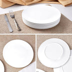 Plates 9inch Melamine Dinner Plates Round White Durable Dishes Set of 8 for Salad Dessert Dinner
