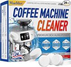 Coffee Machine Cleaner Descaler Tablets - 24 Count Coffee Maker Cleaner Tablets Deep Cleaning and Descaling Compatible With Nespresso, Keurig, Ninja, Delonghi, Miele,Breville