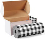 Exquisite Party Solids 54 Inch X 300 Feet Black Gingham Plastic Table Cover Roll in A Cut - to - Size Box with Convenient Slide Cutter. Cuts Up to 36 Rectangle 8 Feet Plastic Disposable Tablecloths