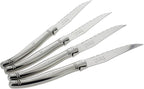 French Home Laguiole 4-Piece Steak Knife Set – Sophisticated Stainless Steel Dinner Knives with Iconic Bee Emblem – Serrated Knives for Smooth Cutting (9.25")