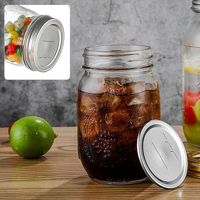 24-Pack 70 MM Regular Mouth Canning Jar Lids - Food Grade Metal Mason Jar Lids, Airtight Leak-Proof Seal Lids Regular Mouth, Fits Ball and Kerr Jars for Home Canning