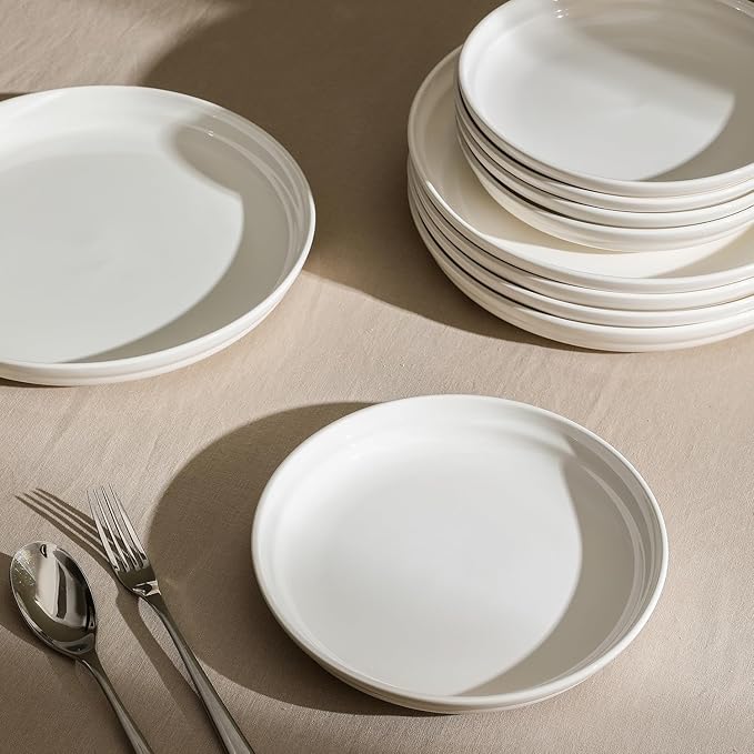 Stone Lain Virtuo 4-Piece Salad Plate Set Porcelain, White
