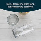 Libbey Rhombus Tumbler and Rocks Drinking Glasses Set of 16, Fun Geometric Glass Cups Set, Kitchen Glasses Set for Cocktails, Water, and Everyday Use