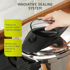 Universal (4.2 Quart / 4 Liter) Small Stainless Steel Easy Use Pressure Cooker + Extra Glass Lid, 5 Servings, Induction Compatible, Multipurpose Pot & Pressure Cooker