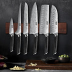 7 Pieces Knife Set with Magnetic Knife Holder, Ultra Sharp Powder Steel Kitchen Knives Set, Professional Chef Knife Sets with Ergonomic Pakkawood Handle