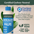 Roobi Philips Compatible Descaling Solution & Cleaner. Specially Formulated for Philips Espresso Machines. Carbon Neutral Descaler Kit. 2 Uses per Bottle, 2 Pack
