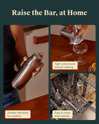 Caraway 9-Piece Complete Bar Set - Cocktail Shaker, Jigger, Muddler, Wine Key, Strainer, Bar Spoon, Storage Organizer, Magnetic Backer - Bartender Accessories - Tools for Home Bartending - Mist