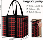 WISELIFE Reusable Grocery Bags 3 Pack,Large Grocery Tote Bag Water Resistant Shopping Bags Foldable Grocery Bag for Clothes,Shoes and Picnic,Red