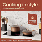 Pots and Pans Set, 22-Piece Non Stick Cookware & Bakeware Sets with Plaid Pattern, Stackable Design, Dishwasher Safe, Stain-resistant, Oven & All-Stove Safe, Tempered Glass Lid, Golden