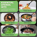 Silicone Cooking Utensil Set, Homikit 15pcs Kitchen Utensils with Holder for Nonstick Cookware, Heat Resistant Nontoxic Silicone Spatula Set Dishwasher Safe Kitchen Tools for Baking-Black