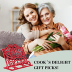 JOGREFUL Cookbook Stand, Cast Iron Heavy-Duty Recipe Book Holder, Kitchen Vintage Recipe Book Holder, Reading Rest Holder for Easel/Counter/Books/Magazine/iPad/Bible, Classic Red