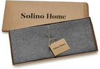 Solino Home Linen Table Runner 36 Inches - 100% Pure Linen Charcoal Grey Table Runner 14 x 36 Inch Ideal for Dresser and Coffee Tables - Athena - Halloween