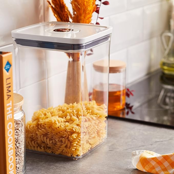 OXO Good Grips POP Container - Airtight Food Storage - Big Square Medium 4.4 Qt Ideal for 5lbs of flour or sugar (Pack of 4)