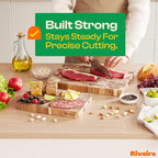 Riveira Acacia Wood Cutting Board – Versatile and Durable: Set Of 2 Pcs Rectangular Wooden Cutting Board – Natural Wooden Cutting Boards For Kitchen – Complete Acacia Wooden Chopping Board