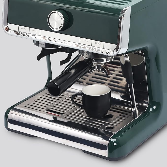 Lareina Porcelain 3-Ounce Espresso Cups Set of 6, Small Stackable Coffee Cups with Saucers, Spoons and Metal Stand - Ceramic Demitasse Mugs, Double Shots Expresso Cup, Matte Black