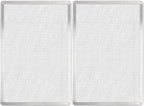 Pizza Screen 11 x 16 Inch 2 Pack Rectangular Aluminum Pizza Pan Restaurant-Grade Flatbread Screen Pizza Crisper Pan,Oven-Safe
