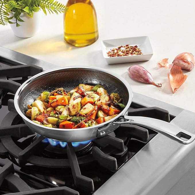 Cuisinart FusionPlus Nonstick Stainless Steel Cookware, 8-inch Skillet with PFAS-Free PURELYSEAR Ceramic Technology, Scratch Proof, Cool Grip Handles, Dishwasher Safe, FPS22-20