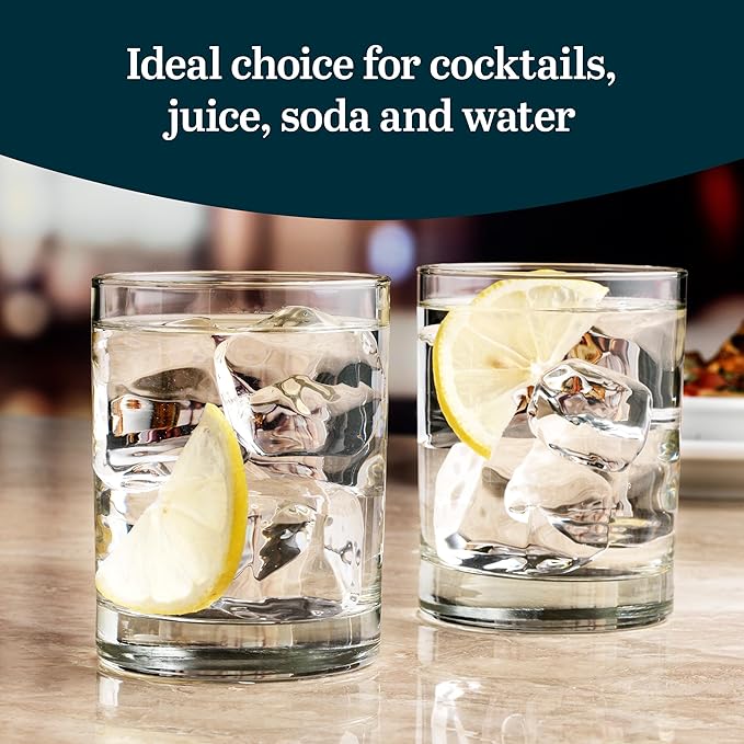 Libbey 918CD Heavy Base Finedge Rim Double Old Fashioned Glasses, 13.5-ounce, Set of 12