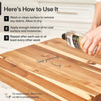 Thirteen Chefs Mineral Oil - 12oz Food Grade Conditioner for Wood Cutting Board, Countertop & Butcher Block, Lubricant for Knife or Meat Grinder - Safe USP Finish on Marble, Soapstone