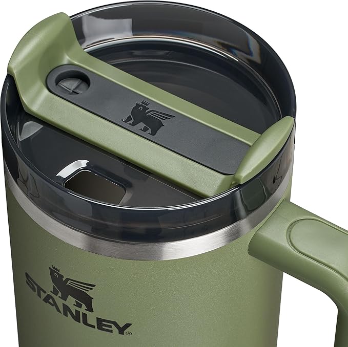 Stanley Quencher H2.0 Tumbler with Handle and Straw 40 oz | Flowstate 3-Position Lid | Cup Holder Compatible for Travel | Insulated Stainless Steel Cup | BPA-Free | Dried Pine