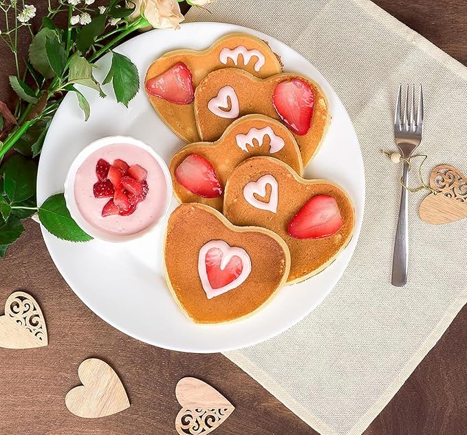 5-Piece Stainless Steel Pancake & Egg Molds — Fun Shapes for Griddle or Frying Pan, Ideal for Omelettes, Fried Eggs, and Creative Breakfasts — Easy to Use and Dishwasher Safe
