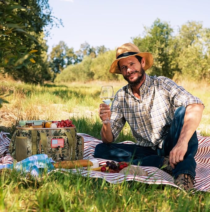 Maelstrom Large Tactical Lunch Box for Men,Insulated Lunch Bag, Leakproof Soft Cooler Bags with Detachable MOLLE Bag,Durable Lunch Tote for Adult Women Work,Picnic,30 Cans/20 L, Camouflage