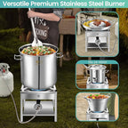 ARC 64QT Stainless Steel Seafood Boil Pot with 200,000BTU Propane Burner, w/Basket for Outdoor Deep Fryer, Large Cooking Pot for Turkey Fryer, Crab, Crawfish, Shrimp, Lobster Boiling Stock Pot