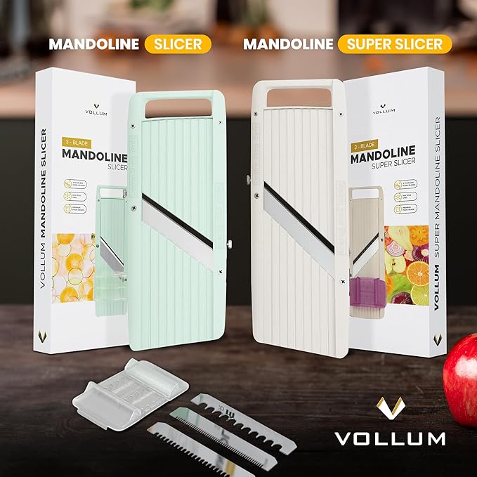 Narrow Mandoline Slicer for Kitchen – Professional Slicer Vegetable Cutter Japanese Mandoline Slicer with Interchangeable Stainless Steel Blades – Food Manual Slicer Handheld Mandoline Slicer