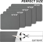 Dish Drying Mat for Kitchen Counter, Heat Resistant Drainer Mats with Non-slip Rubber Backed, Hide Stain Kitchen Super Absorbent Draining Mat, Easy to Clean Dish Rack Pad, Dark Grey 18"x32"