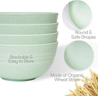 Wheat Straw Dinnerware Sets | Unbreakable Dinnerware Sets | Dishwasher Microwave Safe Dinnerware | Eco Friendly Non Breakable Dinnerware Sets | RV Outdoor Camping (Green, Service for 4 (16 pcs))