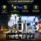 Mixology Bartender kit | 31 Piece Professional Bartender Set by Mixthology - bar Tools, Accessories, and bar Sets for The Home by Bartenders. Gift The Perfect Cocktail Shaker