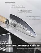 Damascus Kitchen Knife - VG-10 67-Layer Genuine Damascus Chef Knife, SGS Lab-Verified Sharpness & Edge Retention, Ergonomic Balanced Handle, Ideal for Home Use & Gifting