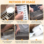 WICHEMI Commercial Popsicle Molds Stainless Steel Ice Pop Molds 20PCS Metal Ice Lolly Popsicle Mold Ice Cream Maker Mold Stick Holder with Lid Single Cup Capacity 85g