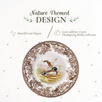 Spode Woodland Mallard 9" Soup Plate - Rustic Fine Earthenware Bowl for Soup, Salad, Pasta with Bird Design - Microwave, Oven, Freezer & Dishwasher Safe - Matches Woodland and Delamere Collections