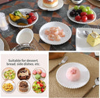 OMAYKEY 5.5 Inch Small Ceramic Dessert Plates Set of 12, Small Appetizer Plates, Porcelain Round Shaped Mini White Plate, for Cake Waffles Snacks Side Dish, Oven Microwave Dishwasher Safe