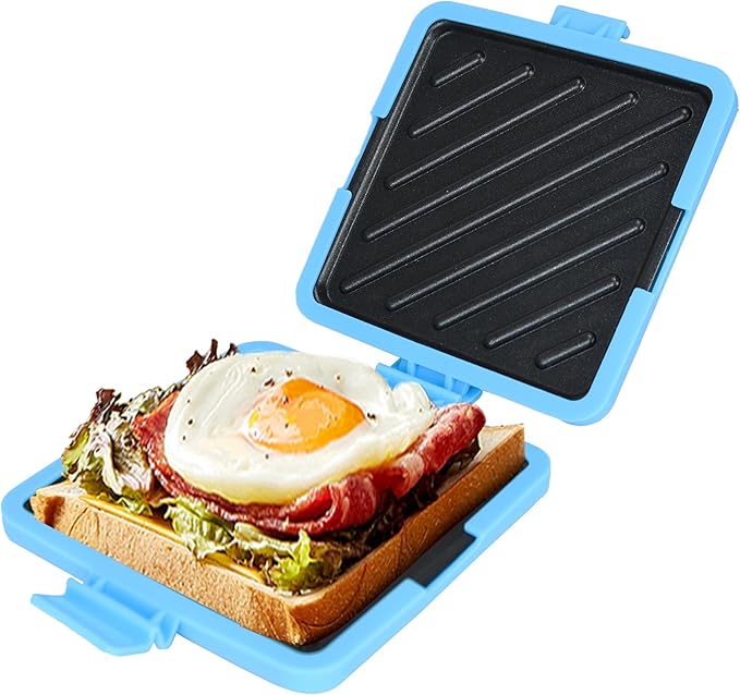 Microwave Toastie Sandwich Maker,Micro Munchy Microwave Toastie Maker, Versatile Small Toaster, Easy to Clean and Store, Perfect for Cooking Breakfast, Grilled Cheese, Snacks (Blue)